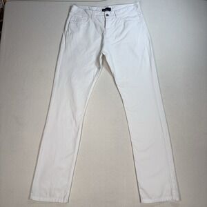 Fred Perry Pants Men's 32 (fits 33x32) White Slim Straight 100% Cotton T5264